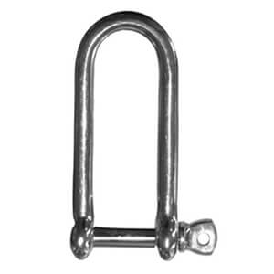 Stainless Steel Screw Pin Long “D” Shackle