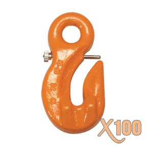 X100 Grade 100 Alloy Grab Hooks with Safety Retaining Latch with Eye