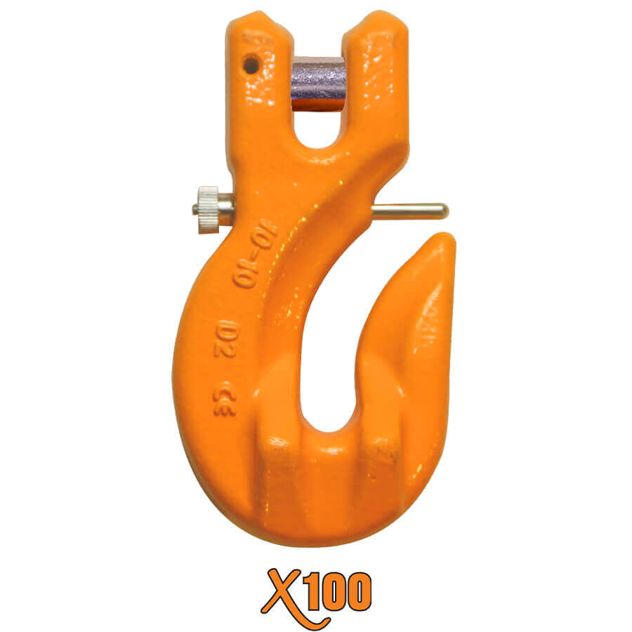 X100® Grade 100 Alloy Clevis Grab Hooks with Safety Retaining Latch