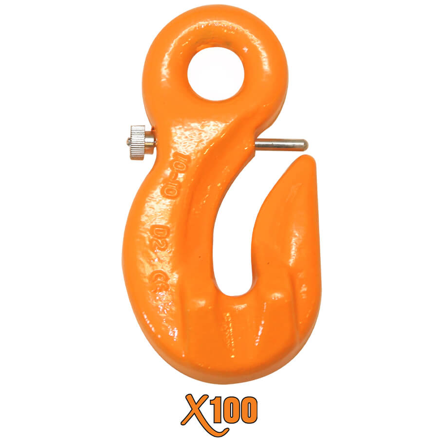 X100 Grade 100 Alloy Eye Grab Hooks with Safety Retaining Latch
